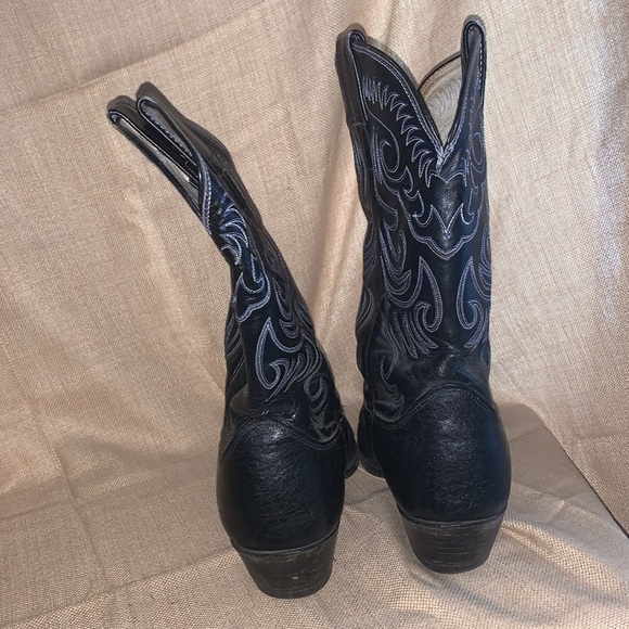 🩸PRICE DROP Vintage OLATHE Bullhide Elephant Print Exotic Leather Boots Size 9.5 - Picture 3 of 8